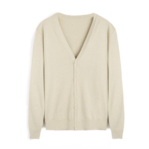 men's sweaters cardigan male autumn solid color knitted fashion brand cotton casual buttoned sweater, White;black